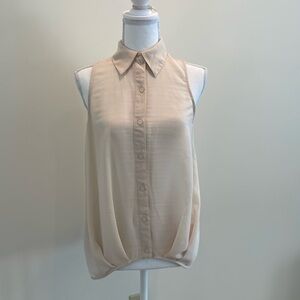 Rebecca Hampton Cream Colored Button Down Top. EUC